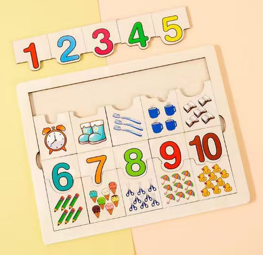 Rompecabezas Matemático Montessori de Madera para Niños - Tabla Logarítmica de Emparejar para Juego y Aprendizaje Educativo