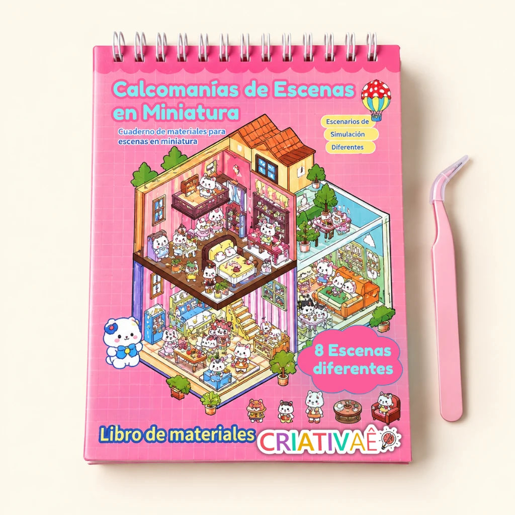 Minimundo Criativae - Libro de Pegatinas de Escenas 3D en Miniatura