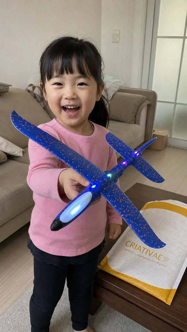 FlexFly Criativae - Avión Planeador con Luces LED que Aguanta Todo