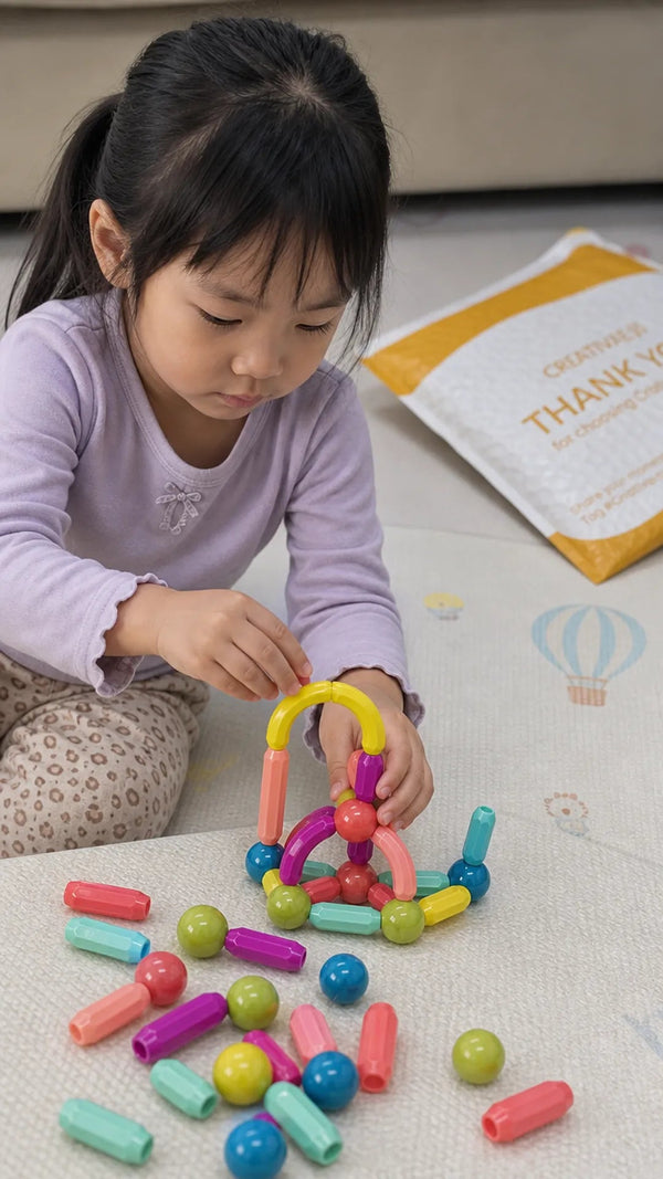 Magna Kids Criativae - Varillas y Esferas Magnéticas para Construir sin Fuerza