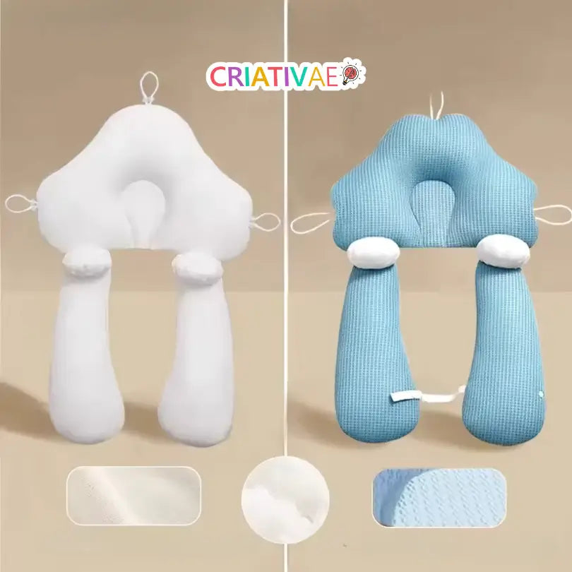 Almohada Anatómica Moldeadora para Bebés Recién Nacidos | Previene Cabeza Plana (Plagiocefalia) | Hipoalergénica y Lavable | CRIATIVAE Azul