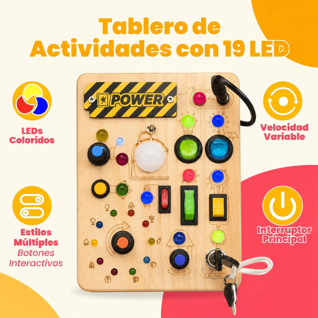 Busy Board Montessori de Madera foto 2