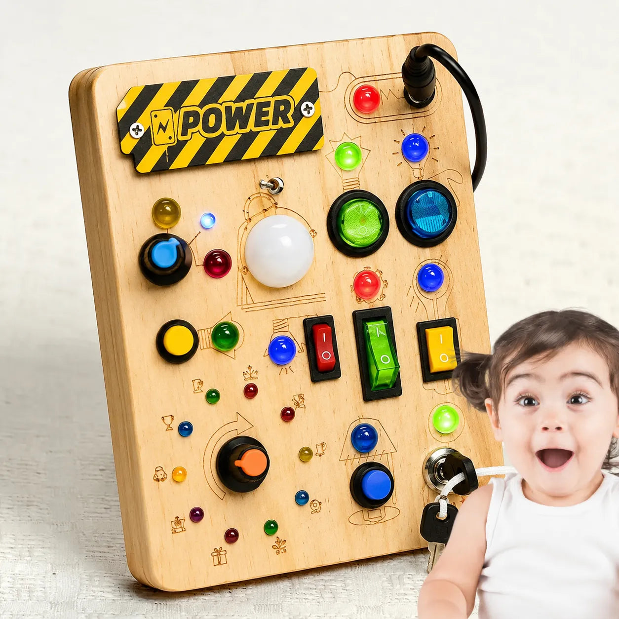Busy Board Montessori de Madera foto 6