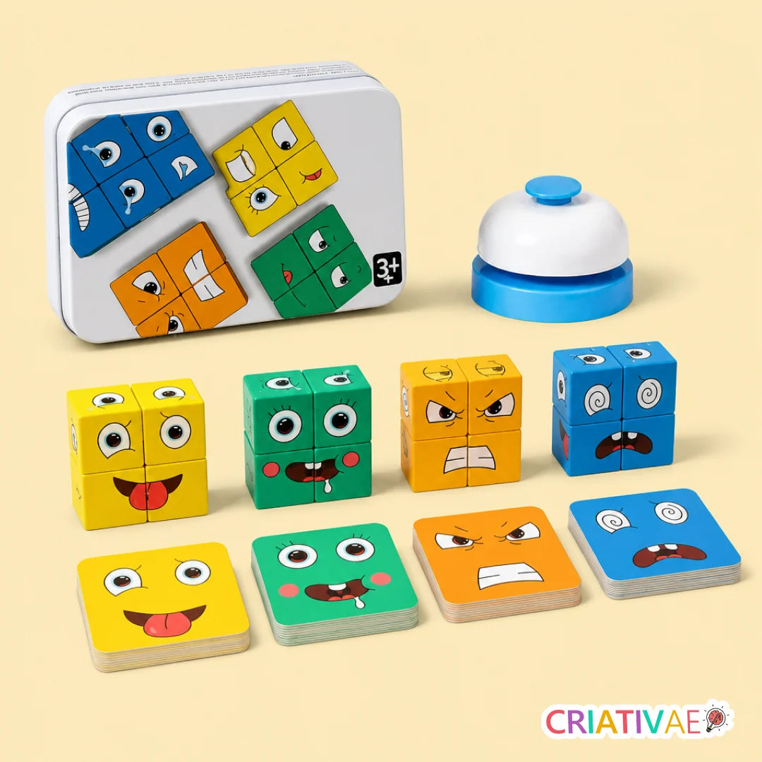 Cubo de Emociones Criativae - Juego de Madera para Nombrar lo que Siente