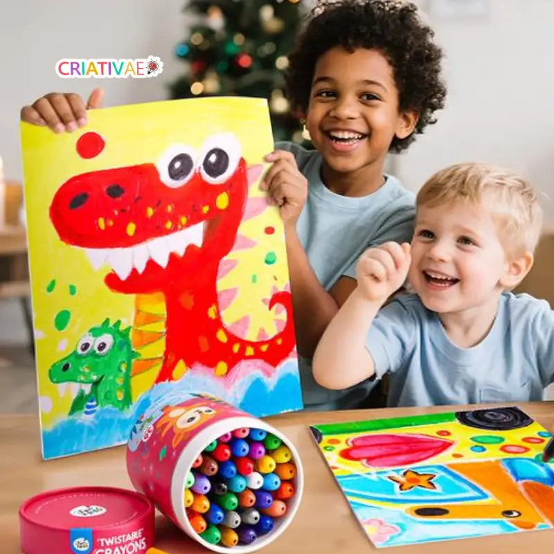 Crayones Jumbo Giratorios Criativae – Colores Vivos, Manitas Felices | CRIATIVAE