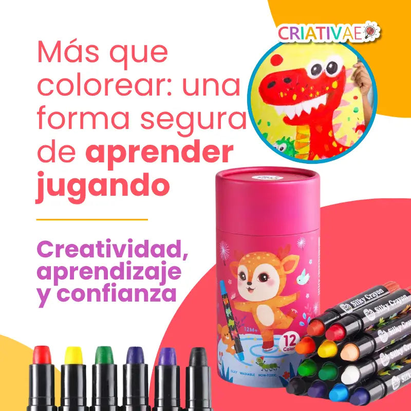 Crayones Jumbo Giratorios Criativae – Colores Vivos, Manitas Felices | CRIATIVAE