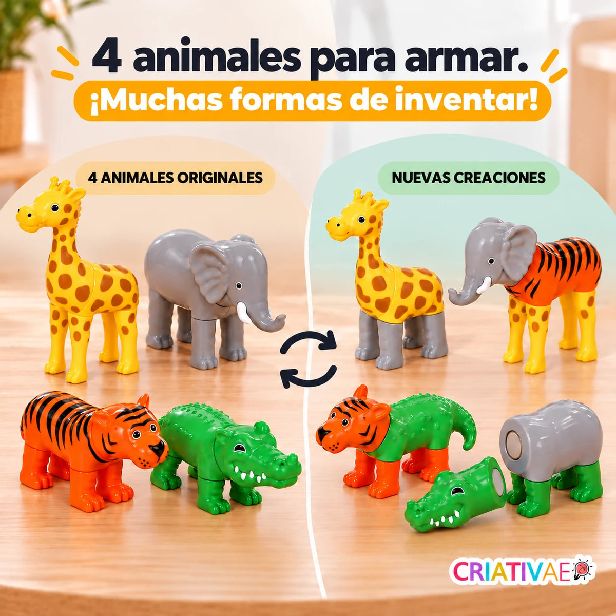 MagnetoZoo Criativae - Rompecabezas Magnético 3D que se Reinventa Cada Tarde