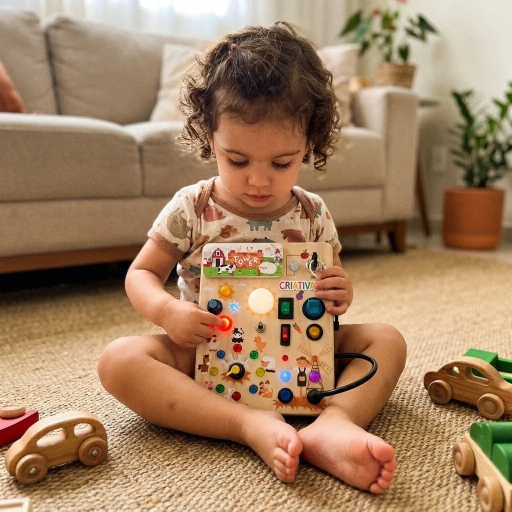 Busy Kids Criativae - Panel Sensorial Montessori con Luces