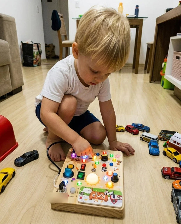 Busy Kids Criativae - Panel Sensorial Montessori con Luces