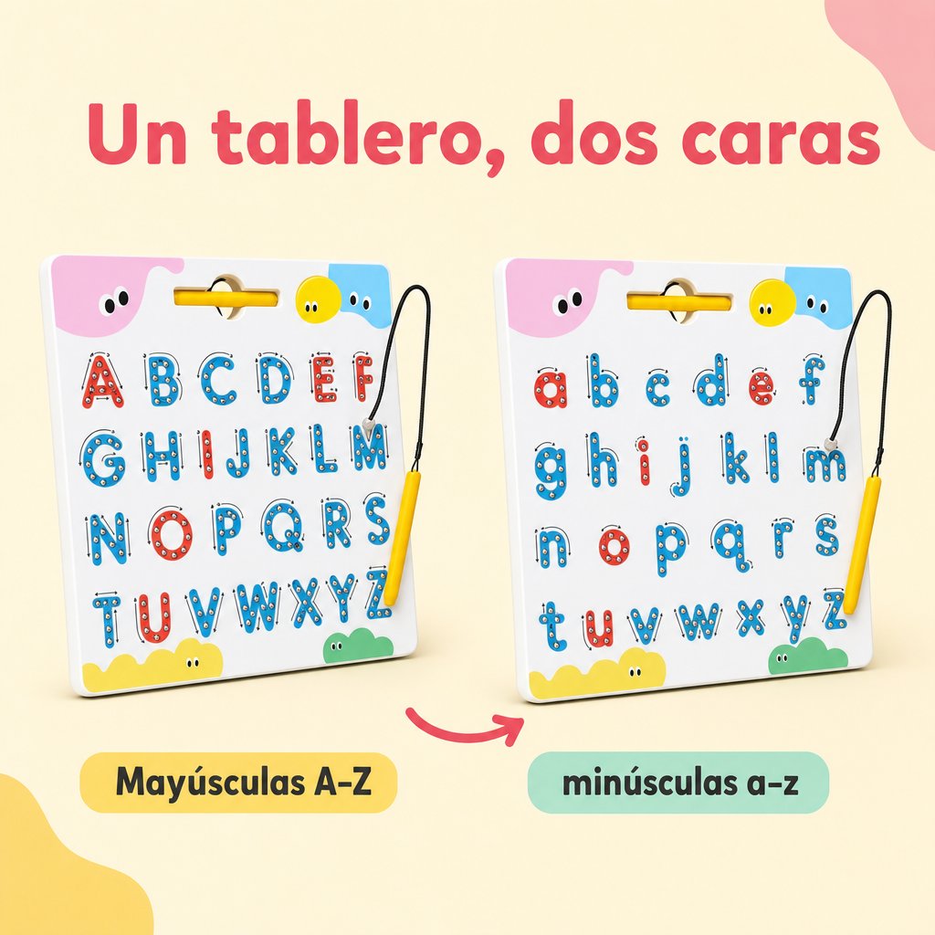 Tablero Mágico ABC Criativae - Tablero Magnético de Trazado de Letras de Doble Cara