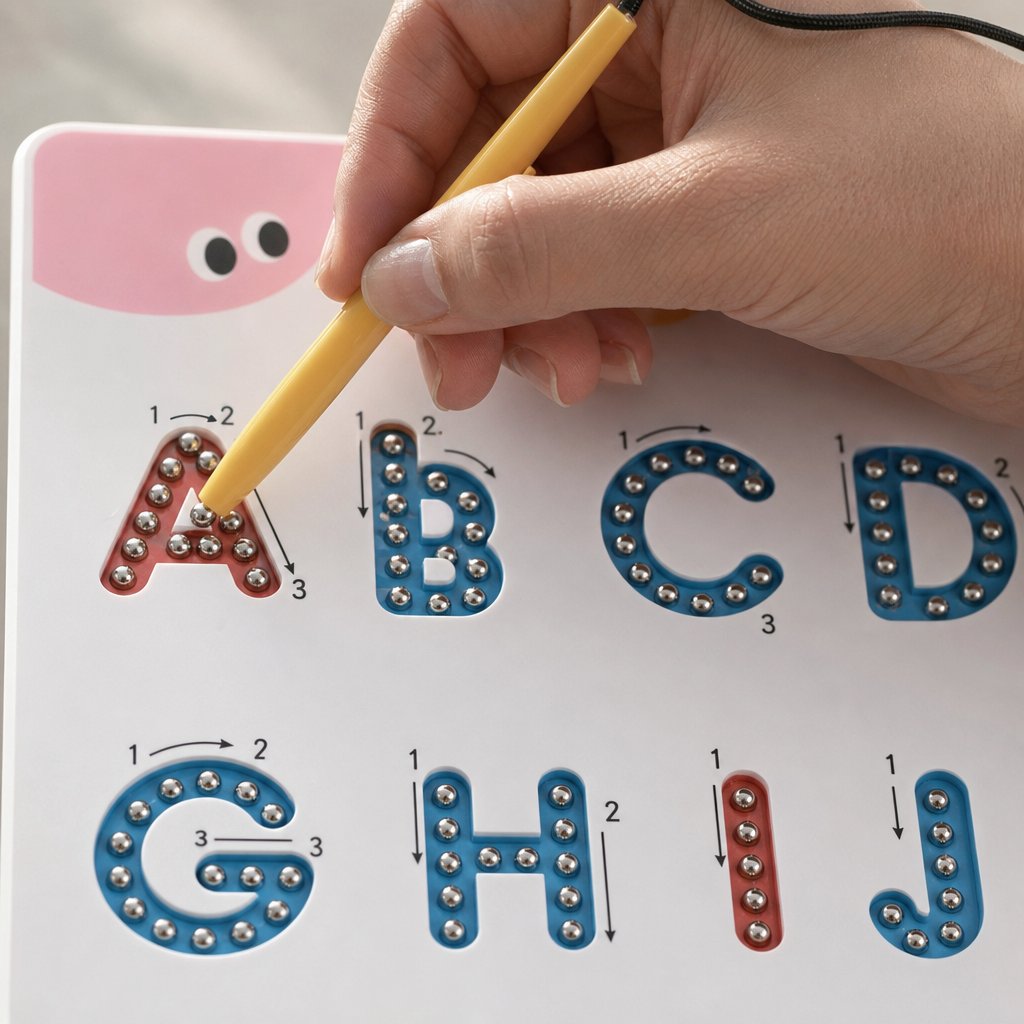 Tablero Mágico ABC Criativae - Tablero Magnético de Trazado de Letras de Doble Cara