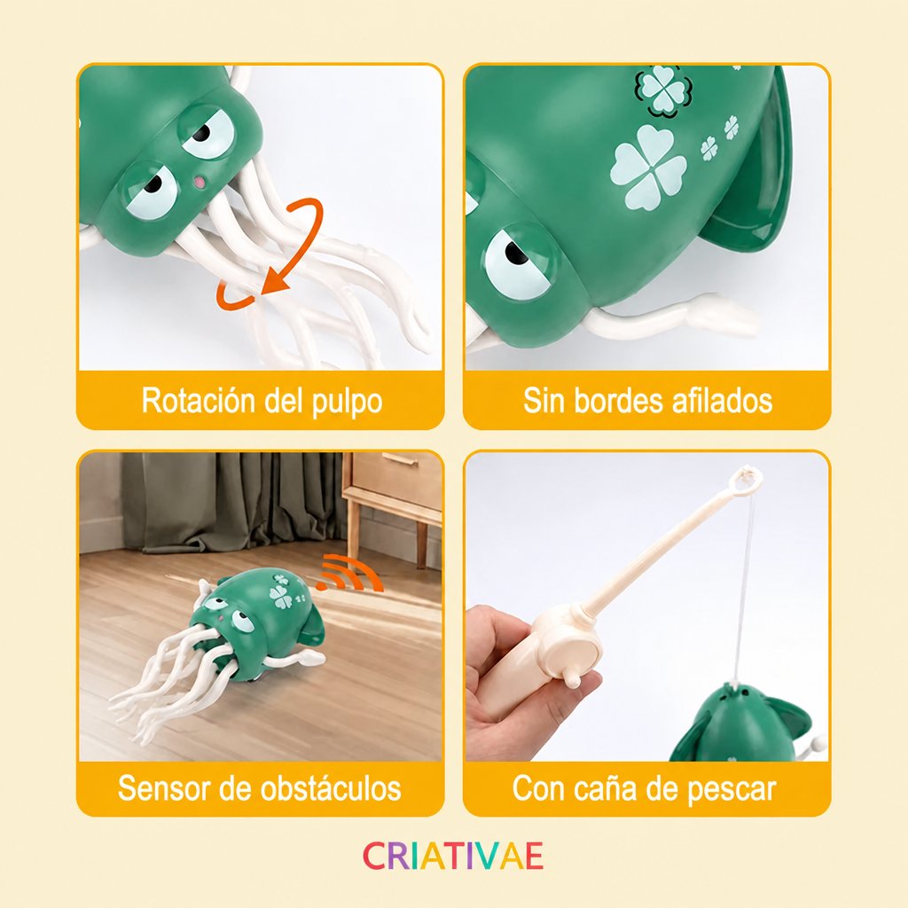 Lulita Pop Criativae - Calamar de Juguete que Camina, Baila y Brilla