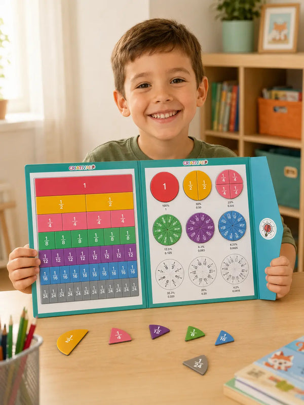 Libro Montessori Didáctico Magnético de Fracciones - Criativae