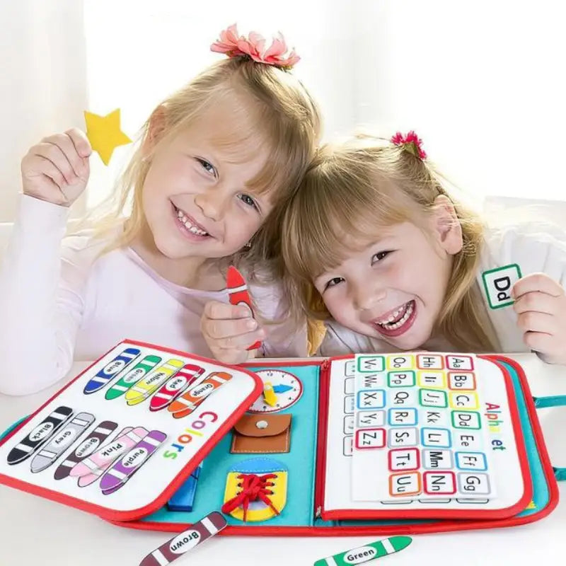 Busy Board Montessori para Niños - Tablero Sensorial de Fieltro Didáctico de Habilidades para la Vida | CRIATIVAE