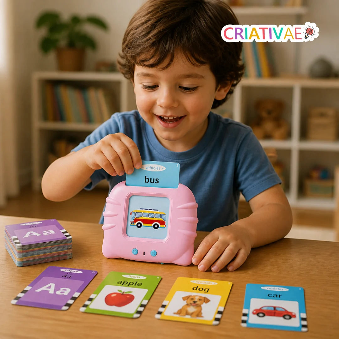 Card Kids Criativae - Tarjetas Parlantes Educativas - 224 Palabras en Inglés