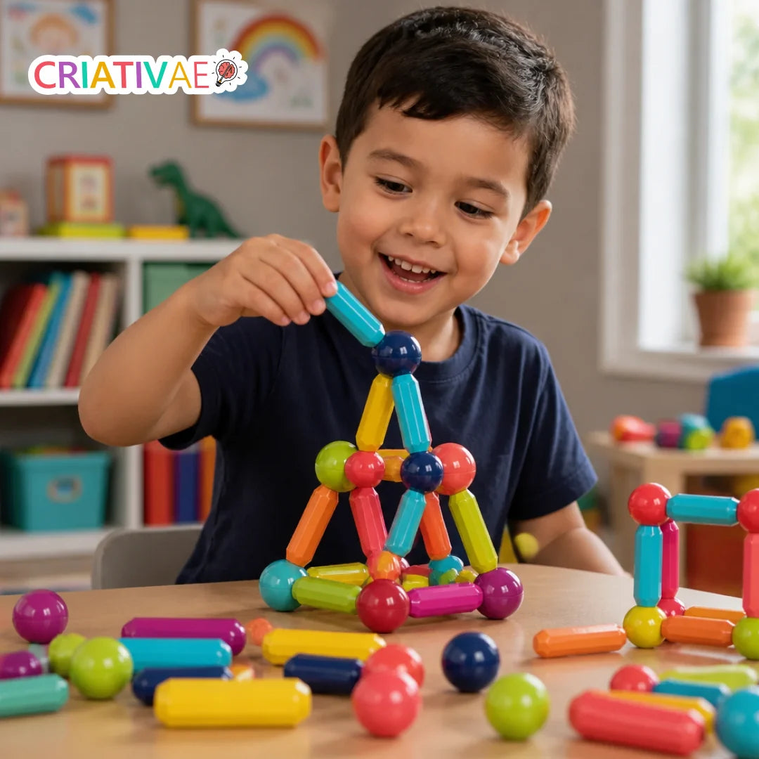 Magna Kids Criativae - Varillas y Esferas Magnéticas para Construir sin Fuerza