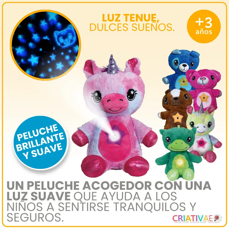 Peluche Infantil con Proyección de Luz Calmante para Dormir 3+ | CRIATIVAE