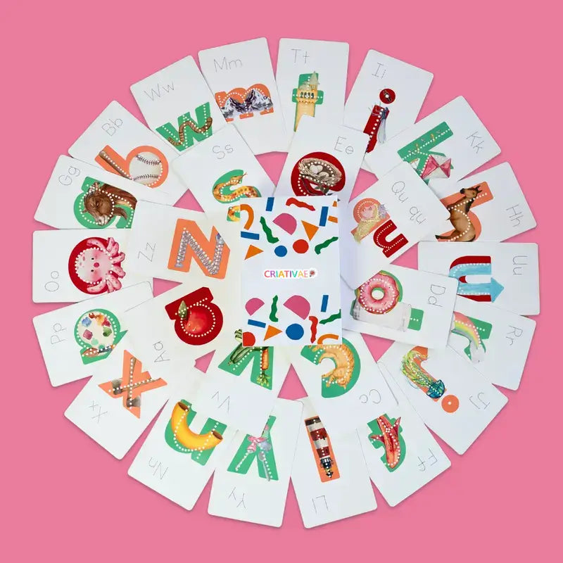 Kit Bilingüe Lit Letters para Aprender Inglés - Alfabetización con Tarjetas Mnemotécnicas y Fonética para Preescolares | CRIATIVAE