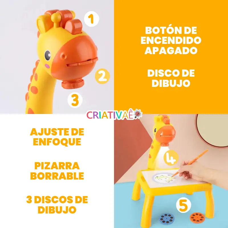 Mesa Proyector Chido para Dibujo Infantil | Pizarrón Mágico con Luz LED y 24 Diseños Chidos | Juguete Educativo Anti-Pantallas | CRIATIVAE foto 4