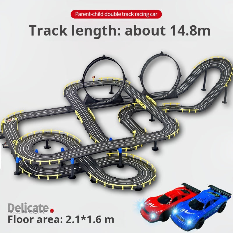 Juego de Pista de Carreras de Doble Modo: Eléctrico y Manual con Manivela