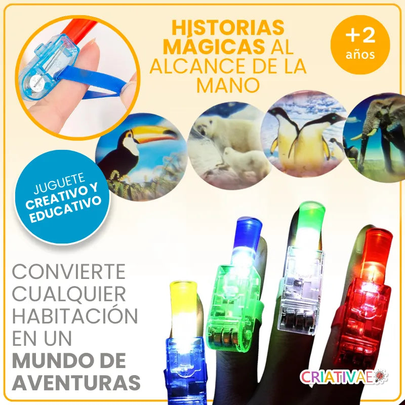 Set de Anillos Proyectores LED de Animales y Naturaleza - Juguete de Proyección Infantil | CRIATIVAE