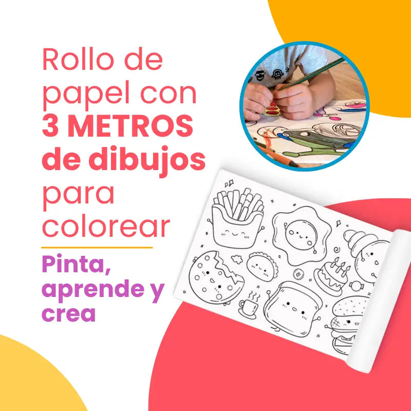 Rollo de Dibujo Infantil – 3 Metros de Creatividad | CRIATIVAE