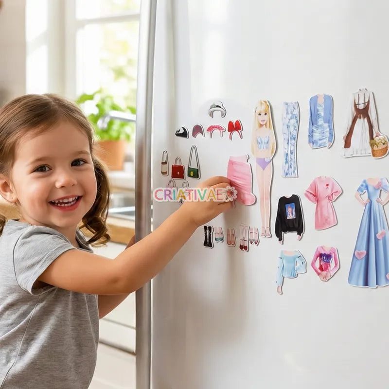 Set de Muñecas Magnéticas de Vestir - Juego de Moda con Imanes para Niños y Refrigerador | CRIATIVAE