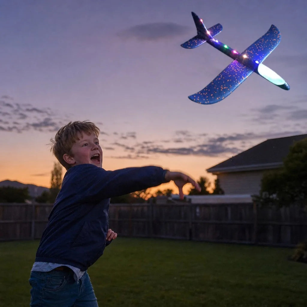 FlexFly Criativae, Avión Planeador con Luces LED que Aguanta Todo, vista 2 de 10