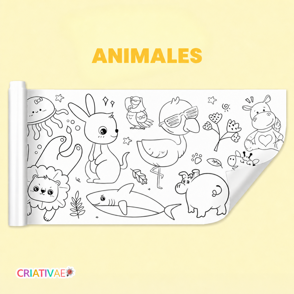 Rollo de Colorear Criativae - 3 Metros con Más de 1000 Dibujos