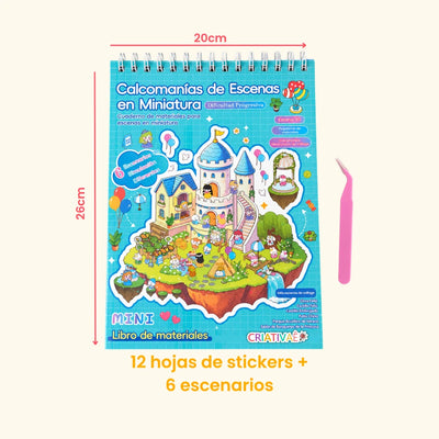 Minimundo Criativae - Libro de Pegatinas de Escenas 3D en Miniatura