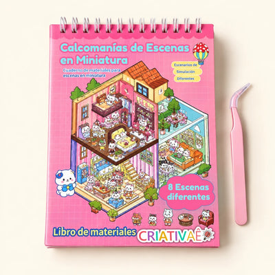 Minimundo Criativae - Libro de Pegatinas de Escenas 3D en Miniatura