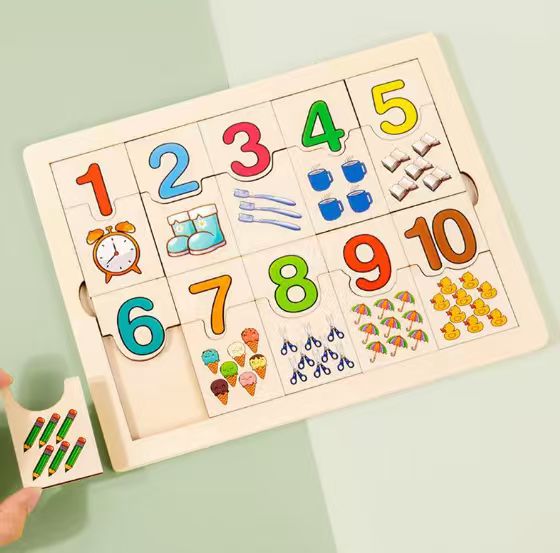 Rompecabezas Matemático Montessori de Madera para Niños - Tabla Logarítmica de Emparejar para Juego y Aprendizaje Educativo