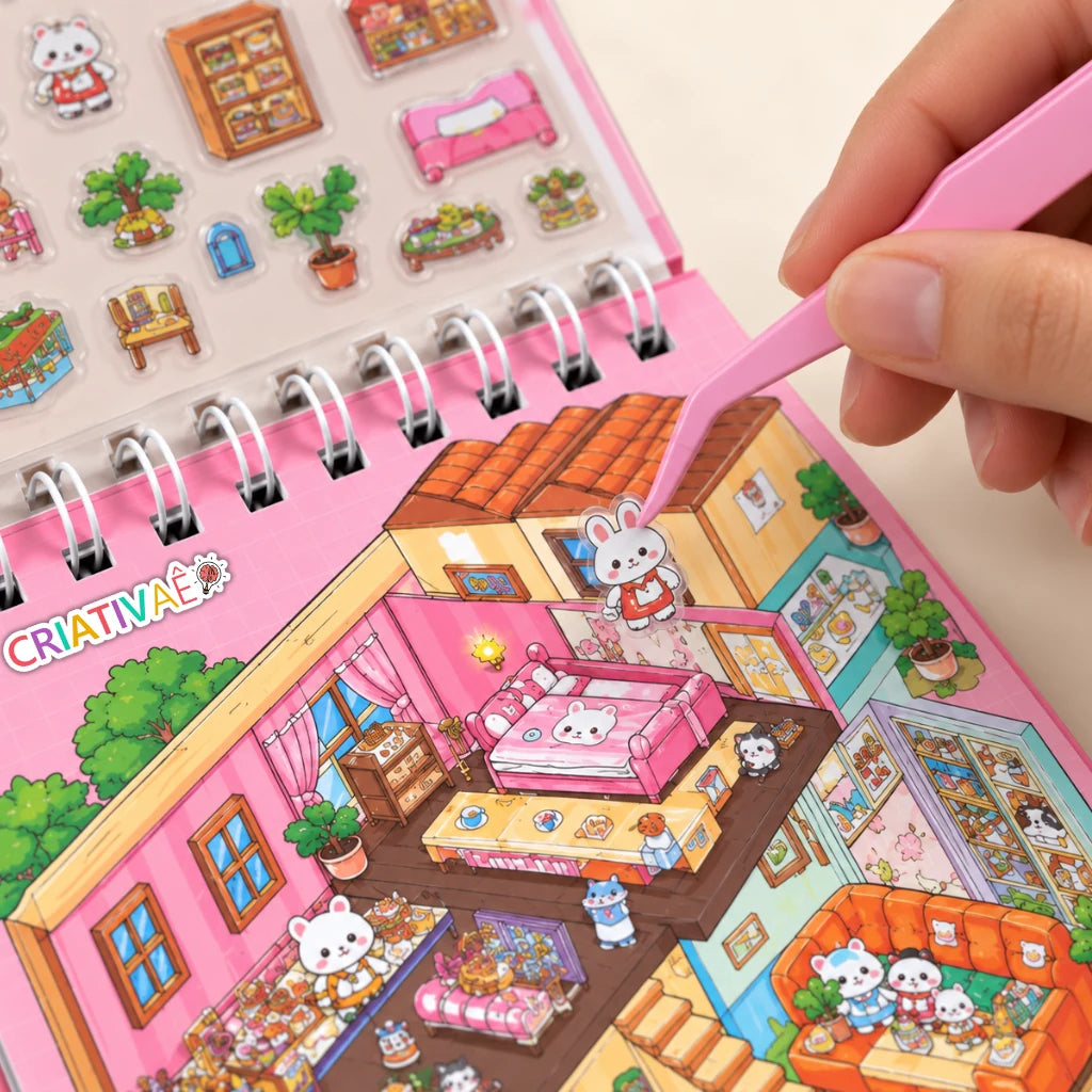 Minimundo Criativae - Libro de Pegatinas de Escenas 3D en Miniatura