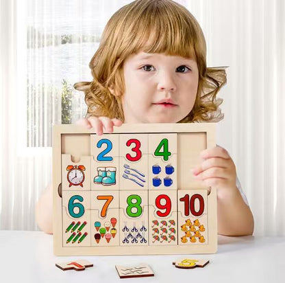Rompecabezas Matemático Montessori de Madera para Niños - Tabla Logarítmica de Emparejar para Juego y Aprendizaje Educativo