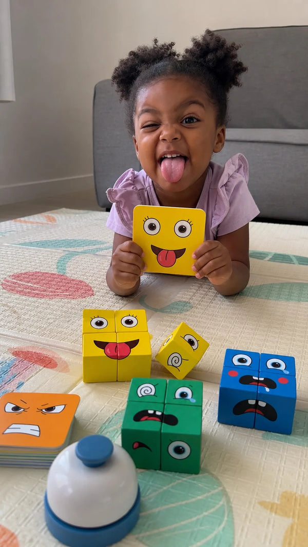 Cubo de Emociones Criativae - Juego de Madera para Nombrar lo que Siente