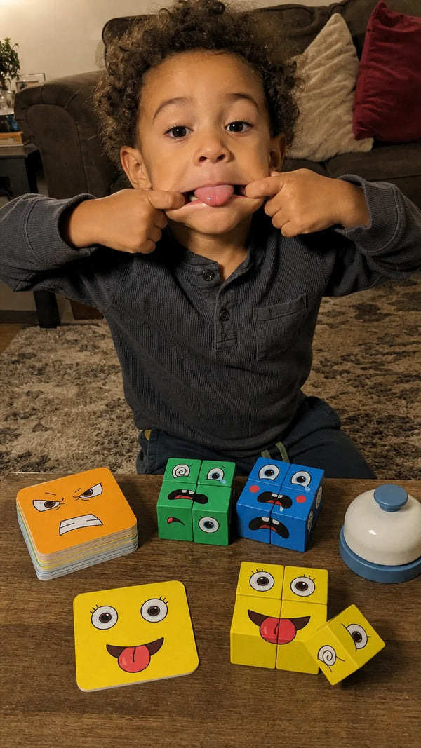 Cubo de Emociones Criativae - Juego de Madera para Nombrar lo que Siente