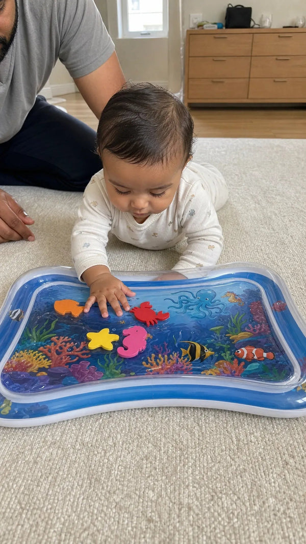 Tapete de Agua Criativae - Tapete Sensorial Inflable para Jugar Boca Abajo
