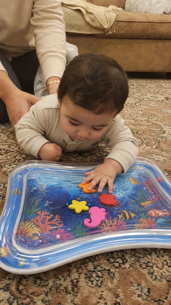 Tapete de Agua Criativae - Tapete Sensorial Inflable para Jugar Boca Abajo