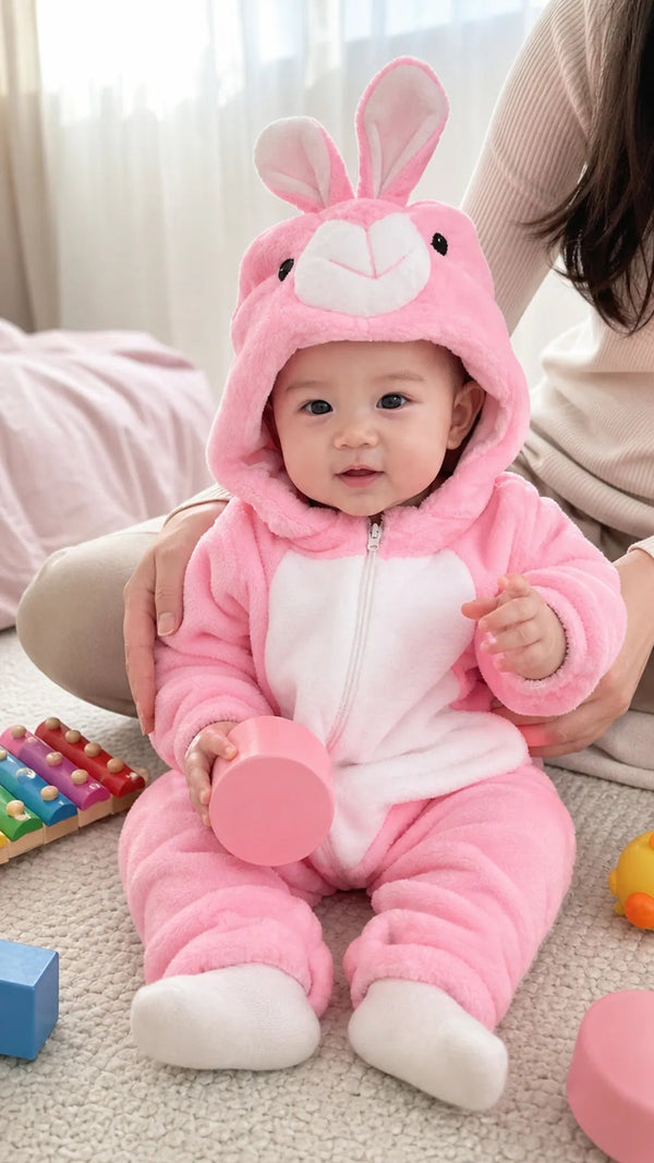 Peluchitos Criativae - Mameluco de Peluche con Gorro de Animalito