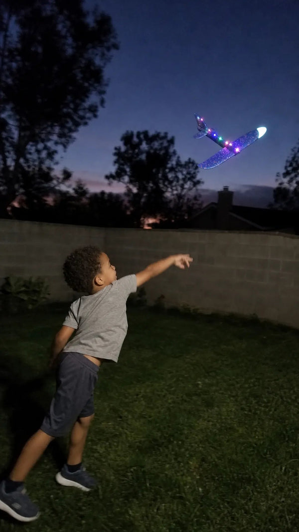 FlexFly Criativae - Avión Planeador con Luces LED que Aguanta Todo