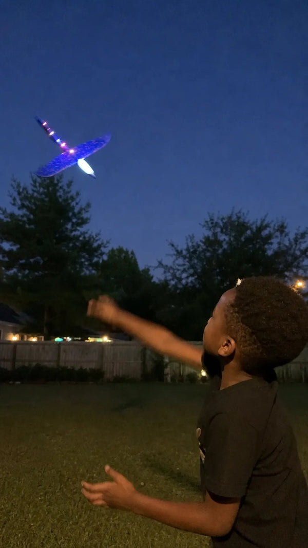 FlexFly Criativae - Avión Planeador con Luces LED que Aguanta Todo