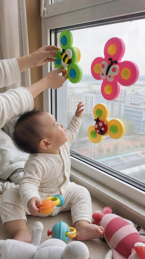 Spin Pop Criativae - Juguetes Giratorios con Ventosa, Kit de 3