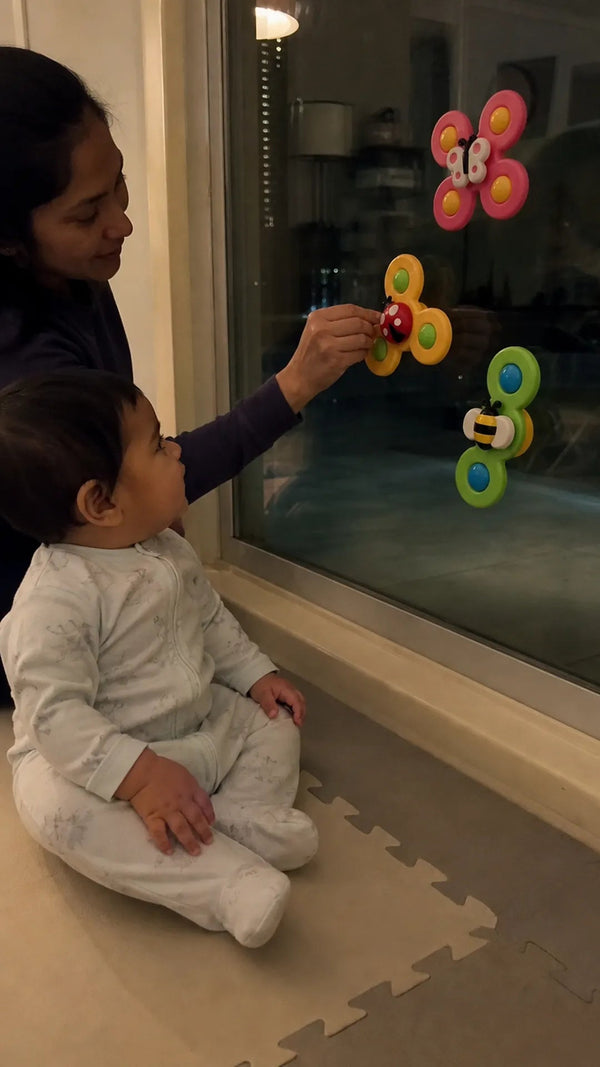 Spin Pop Criativae - Juguetes Giratorios con Ventosa, Kit de 3