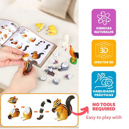 Kit de Rompecabezas 4D de Animales – Juguete Educativo para Armar 8 Animales o Insectos | CRIATIVAE