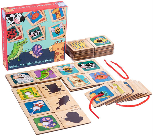 De madera Animal Pattern Shadow Matching Actividad