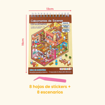 Minimundo Criativae - Libro de Pegatinas de Escenas 3D en Miniatura