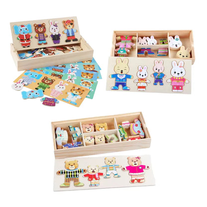 Rompecabezas de Madera para Vestir Animalitos – Juego Educativo de 72 Piezas para Creatividad y Desarrollo Cognitivo | CRIATIVAE