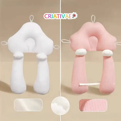 Almohada Anatómica Moldeadora para Bebés Recién Nacidos | Previene Cabeza Plana (Plagiocefalia) | Hipoalergénica y Lavable | CRIATIVAE Rosa