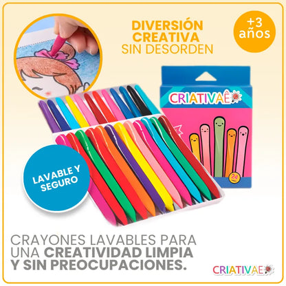 Crayones Lavables y No Tóxicos para Niños – Arte Infantil Segura | CRIATIVAE