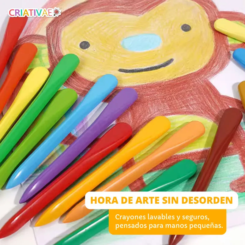Crayones Lavables y No Tóxicos para Niños – Arte Infantil Segura | CRIATIVAE